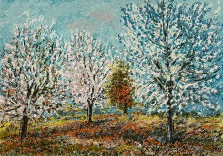 Siebdruck Cascella - Ciliegi in fiore