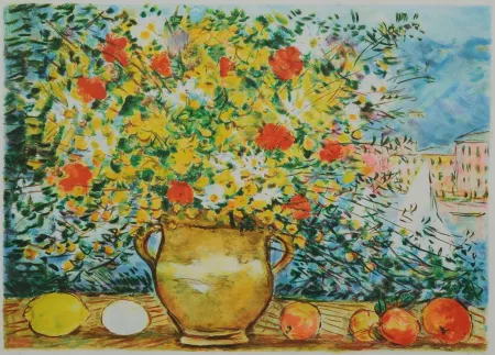 Lithographie Cascella - Vaso di fiori