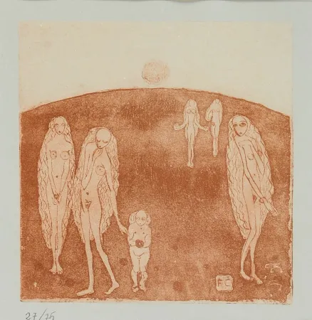 Radierung Und Aquatinta Casorati - Primavera