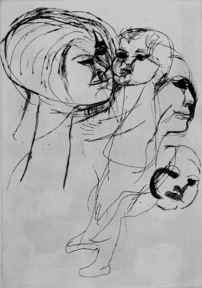 Radierung Cassinari - Enrica e Giovanna