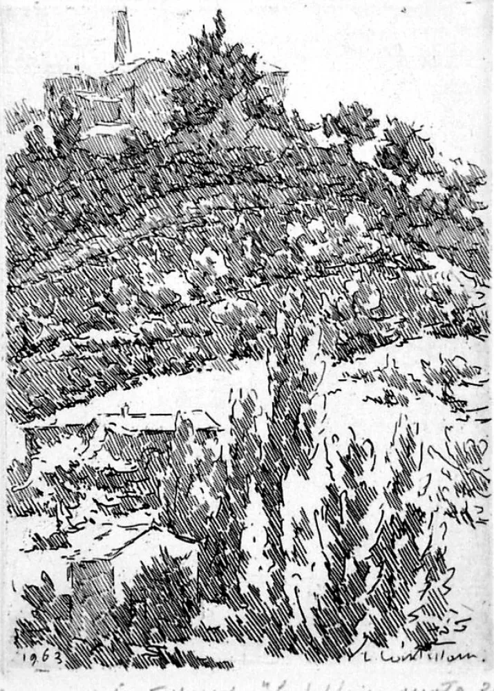 Radierung Castellani - La fabbrica vuota