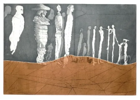 Radierung Und Aquatinta Castillo - La espera