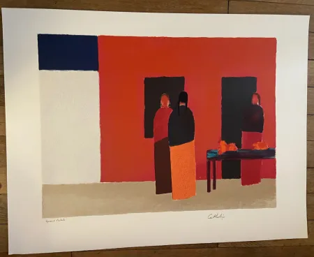 Lithographie Cathelin - RUE A PUERTO VALLARTA