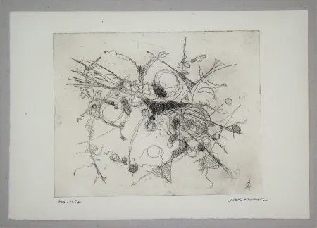 Radierung Cavael - Abstrakte Komposition