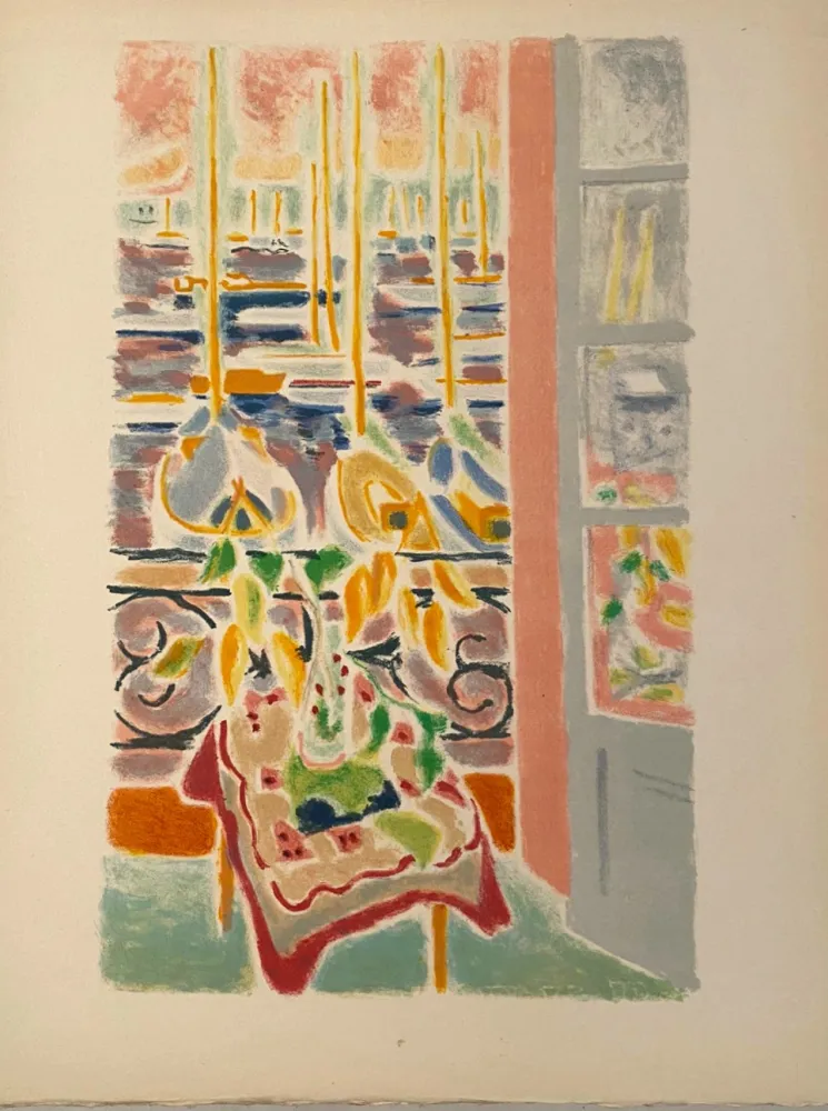 Lithographie Cavailles - Fenêtre ouverte