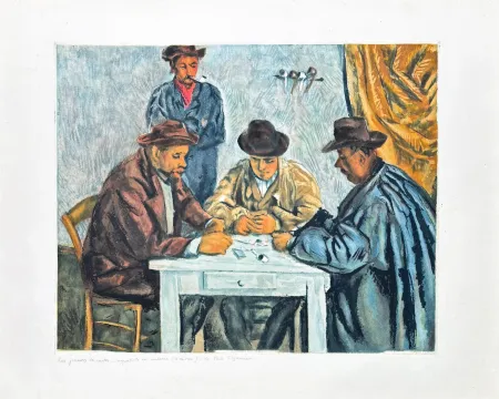 Stich Cezanne - Paul Cézanne (1839–1906) - The Card Players - Etching with aquatint on Arches paper - 1929