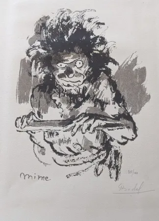 Holzschnitt Chadel - Mime