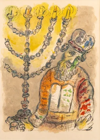 Lithographie Chagall - Aaron and the Candlestick, 1966