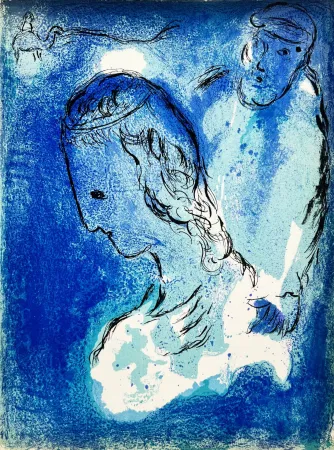 Lithographie Chagall - Abraham und Sarah