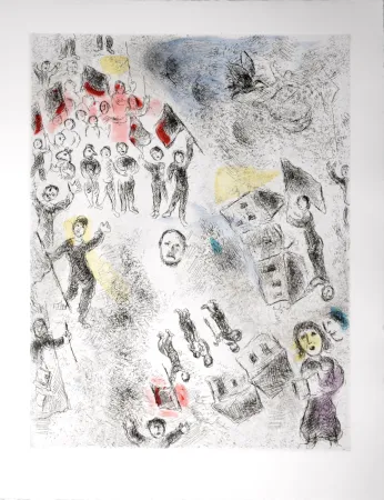 Radierung Und Aquatinta Chagall - Celui qui dit les choses sans rien dire, 1976 - PLATE 5