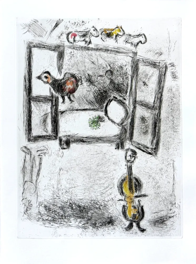 Radierung Chagall - Celui qui dit les choses sans rien dire, Planche II