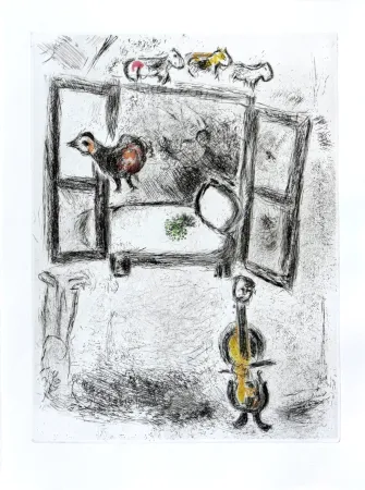 Radierung Chagall - Celui qui dit les choses sans rien dire, Planche II