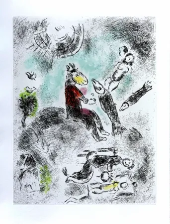 Radierung Chagall - Celui qui dit les choses sans rien dire, Planche IV
