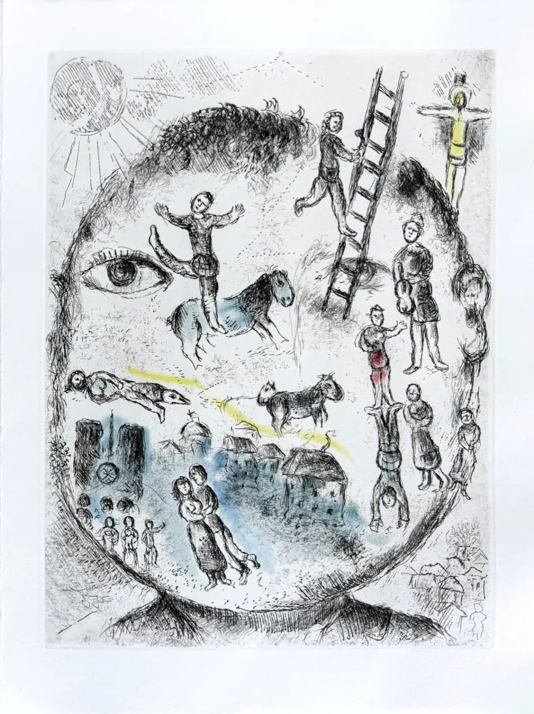 Radierung Chagall - Celui qui dit les choses sans rien dire, Planche V