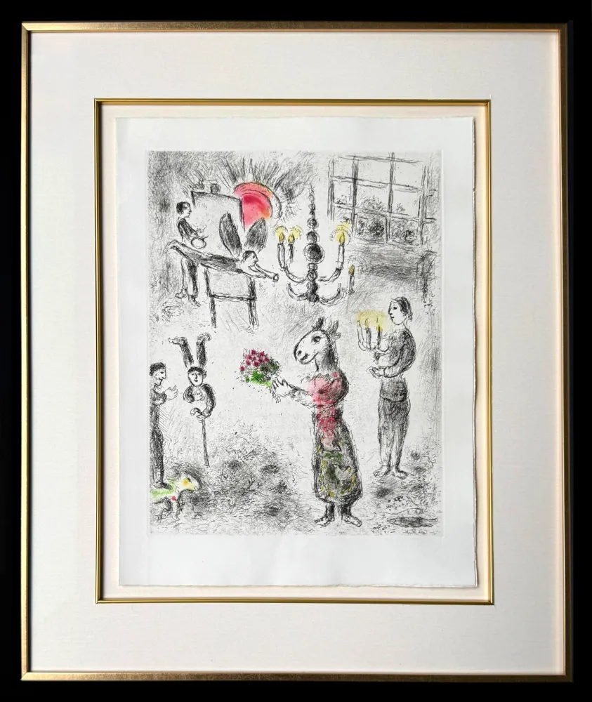 Radierung Chagall - Celui qui dit les choses sans rien dire, Planche VII