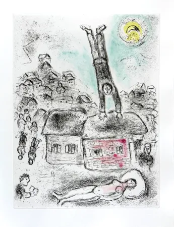 Radierung Chagall - Celui qui dit les choses sans rien dire, Planche X