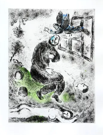 Radierung Chagall - Celui qui dit les choses sans rien dire, Planche XII