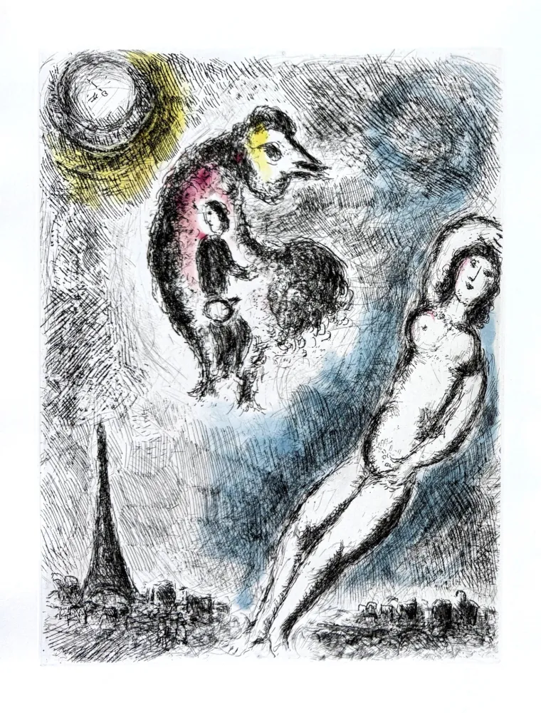 Radierung Chagall - Celui qui dit les choses sans rien dire, Planche XIV