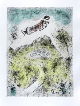 Radierung Und Aquatinta Chagall - Celui qui dit les choses sans rien dire, Planche XIX
