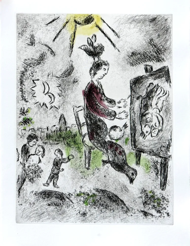 Radierung Chagall - Celui qui dit les choses sans rien dire, Planche XVI