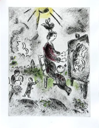 Radierung Chagall - Celui qui dit les choses sans rien dire, Planche XVI