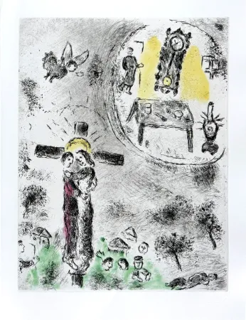 Radierung Und Aquatinta Chagall - Celui qui dit les choses sans rien dire, Planche XX