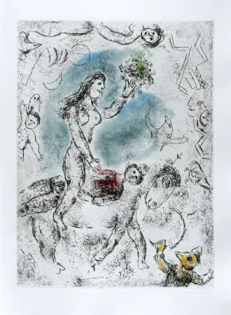 Radierung Und Aquatinta Chagall - Celui qui dit les choses sans rien dire, Planche XXII