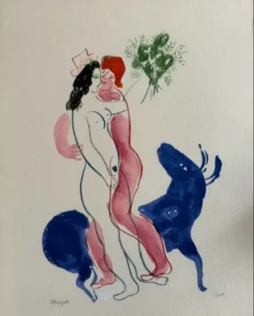 Lithographie Chagall - Colour Amour, La Bette Bleu