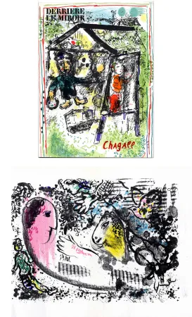 Illustriertes Buch Chagall - Derrière Le Miroir n° 182 - CHAGALL. 1969. 2 LITHOGRAPHIES ORIGINALES EN COULEURS