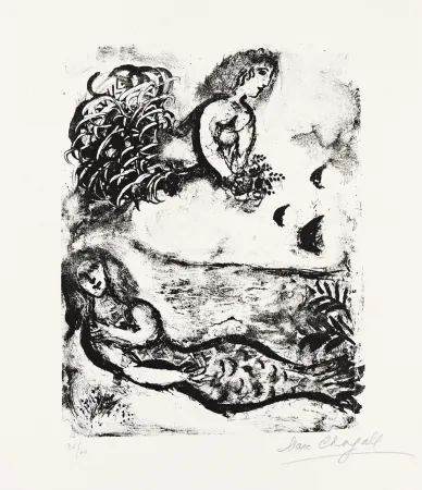 Lithographie Chagall - Deux Sirènes (Two Sirens)