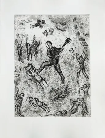Radierung Chagall - Et sur la terre
