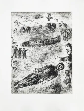Radierung Chagall - Et sur la terre
