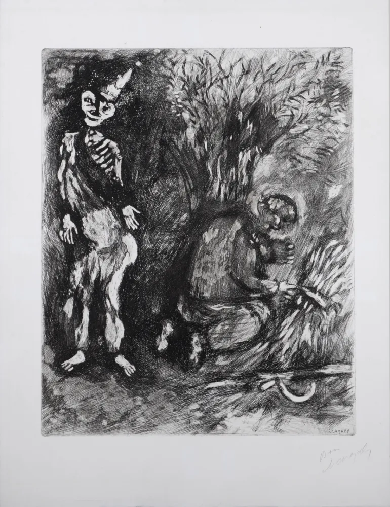 Stich Chagall - Fables de la Fontaine : La mort et le bucheron, 1952