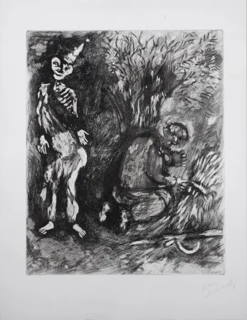 Stich Chagall - Fables de la Fontaine : La mort et le bucheron, 1952