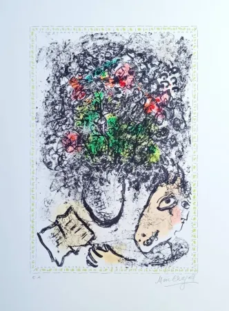 Lithographie Chagall - Fleurs d'art