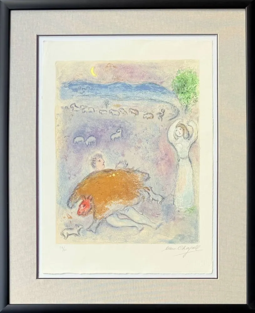 Lithographie Chagall - (handsigned) La Ruse de Dorcon, from Daphnis et Chloé