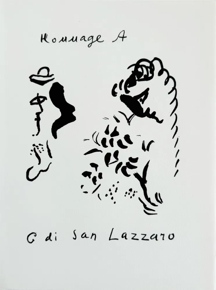 Lithographie Chagall - Hommage à San Lazzaro