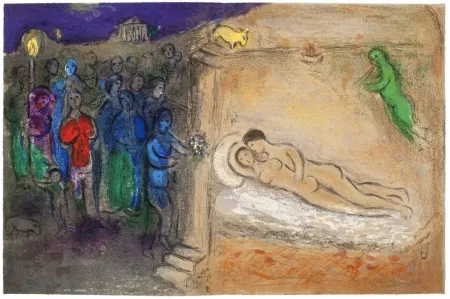 Lithographie Chagall - HYMÉNÉE (de la suite Daphnis et Chloé - 1961)