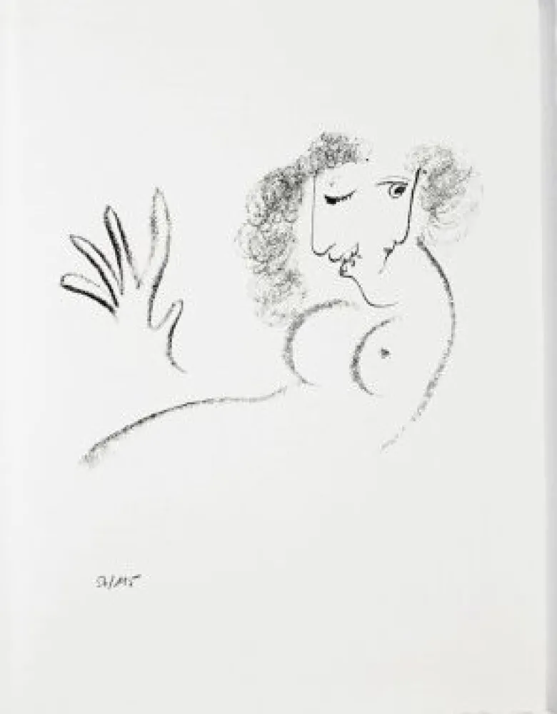 Lithographie Chagall - Jean Cassou: vingt-deux poèms