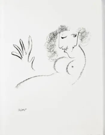 Lithographie Chagall - Jean Cassou: vingt-deux poèms