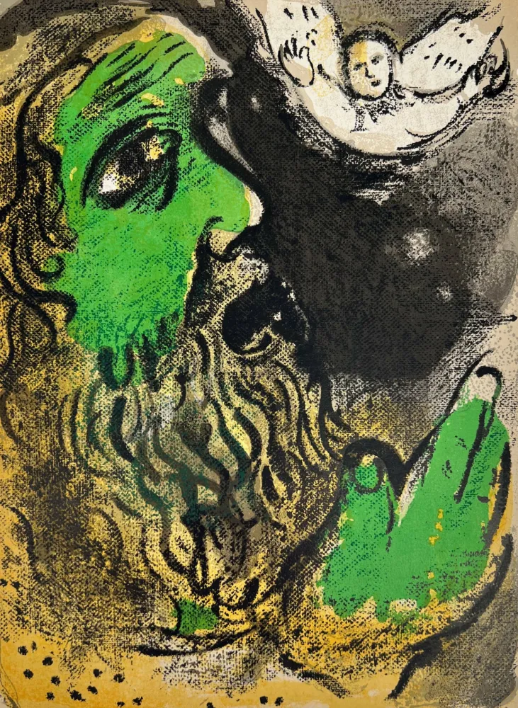 Lithographie Chagall - Job Praying
