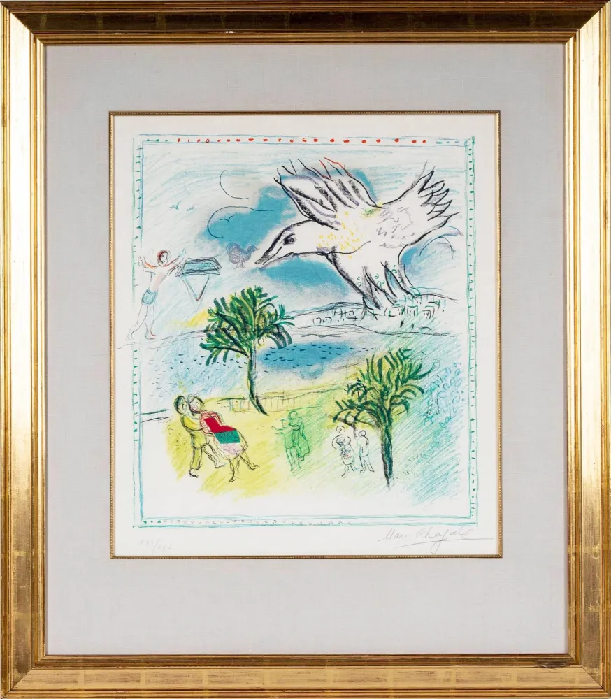 Lithographie Chagall - La Grande Corniche