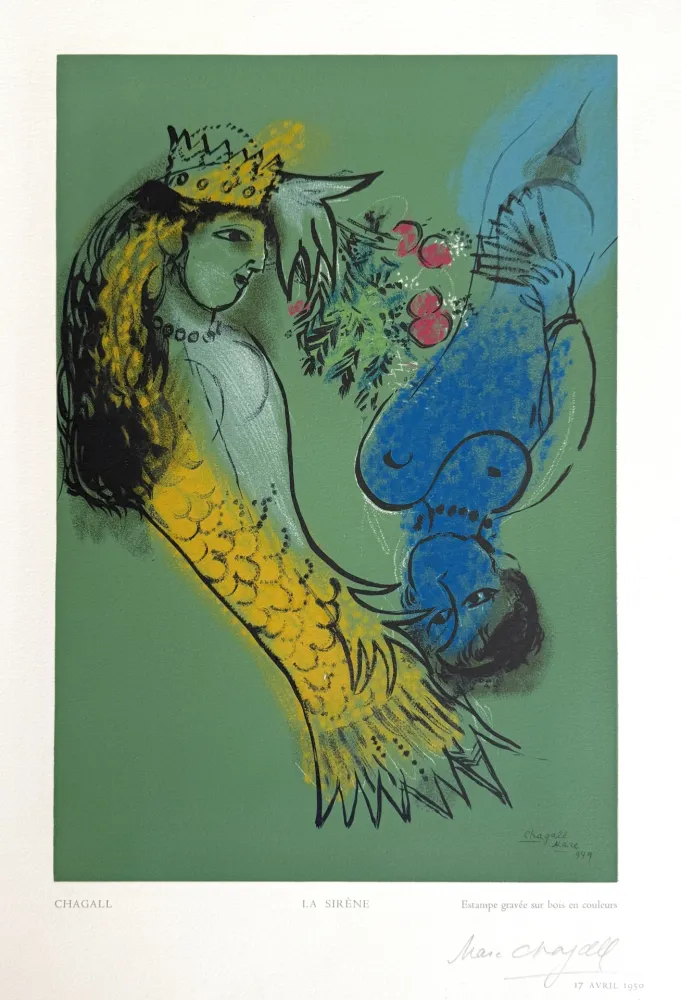 Holzschnitt Chagall - La Sirene