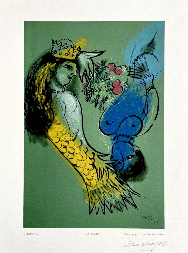 Holzschnitt Chagall - La Sirene