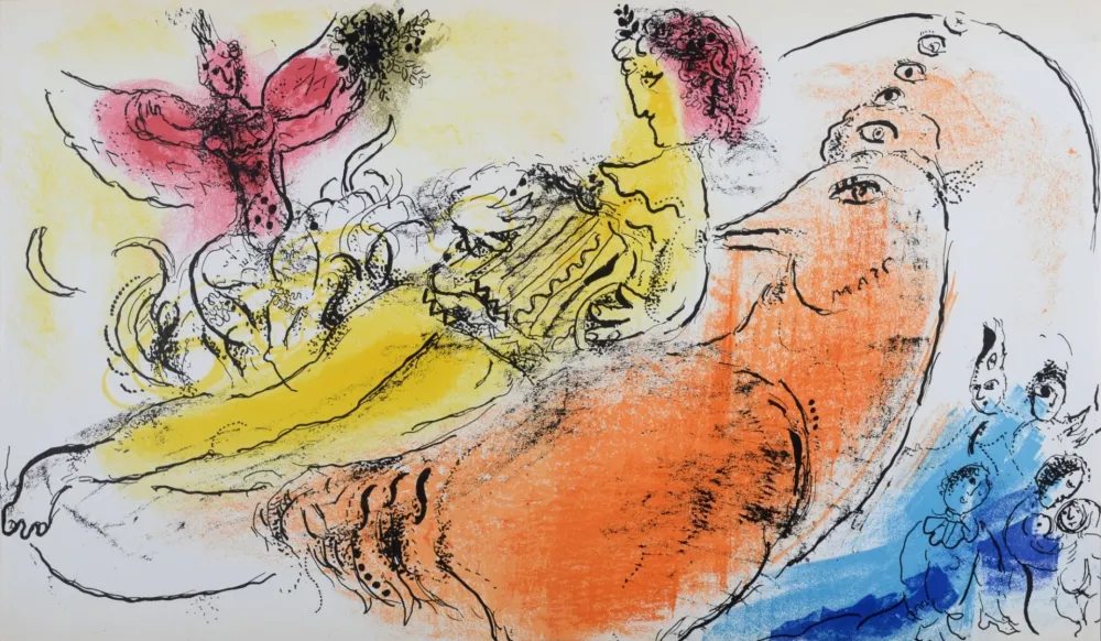 Lithographie Chagall - L'Accordéoniste