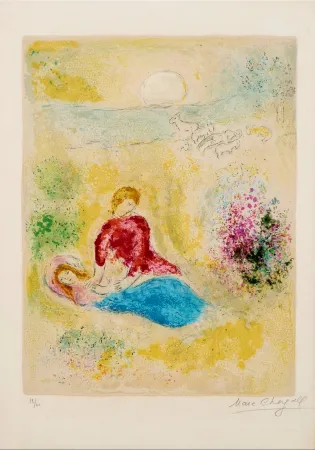 Lithographie Chagall - L'arondelle - Signed Daphnis et Chloé