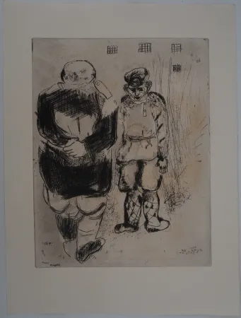 Stich Chagall - L'arrestation (L'homme sans passeport devant le capitaine Ispravnik)