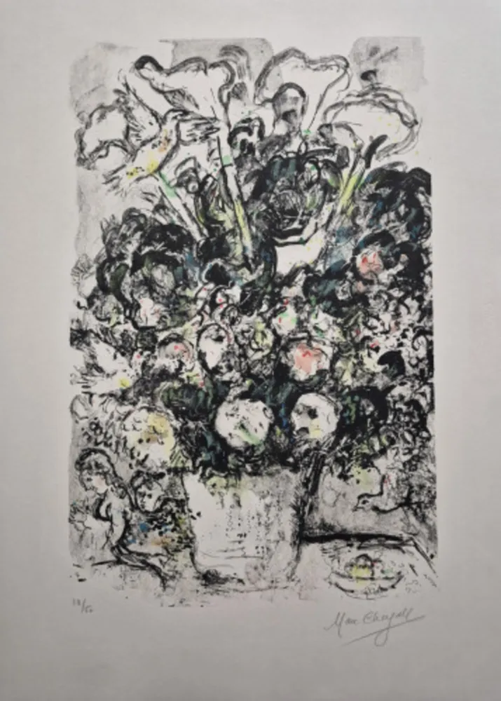 Lithographie Chagall - Le Bouquet Blanc