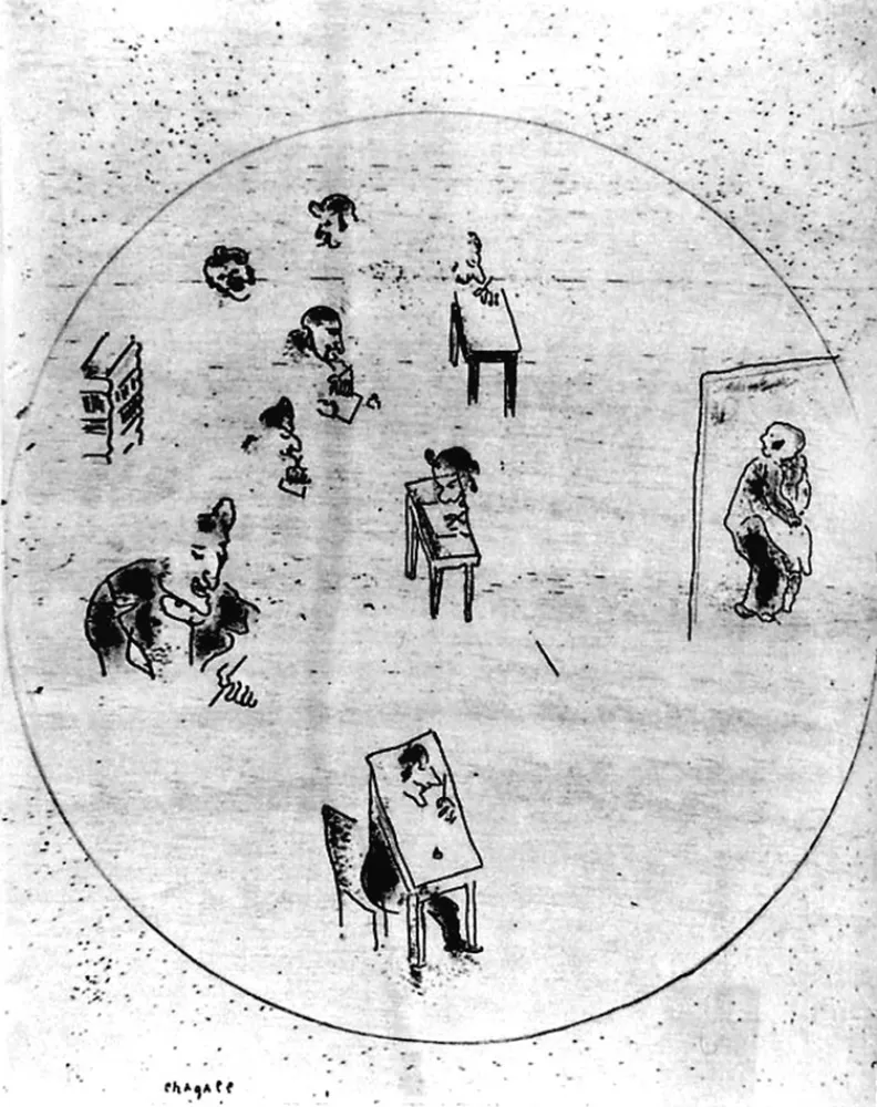 Radierung Chagall - Le bureau des contrats