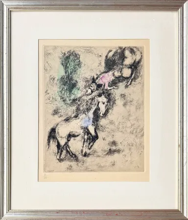 Radierung Chagall - Le Cheval et l'Âne (The Horse and the Donkey)